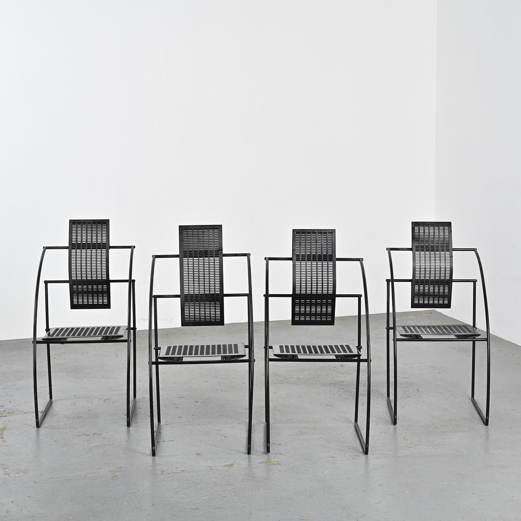 Italian Set of four Mario Botta Quinta Chairs, Alias Italy, circa 1985