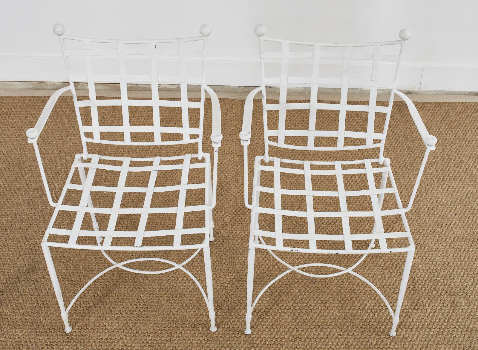 Set of Four Mario Papperzini for Salterini Garden Dining Chairs For Sale 2