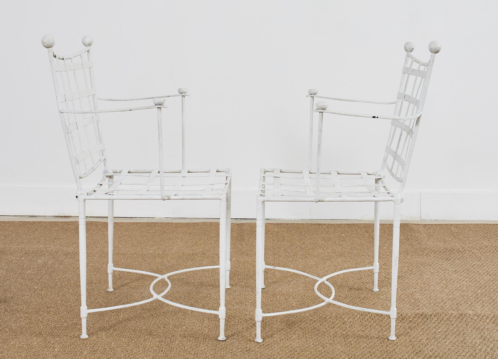 Set of Four Mario Papperzini for Salterini Garden Dining Chairs For Sale 3