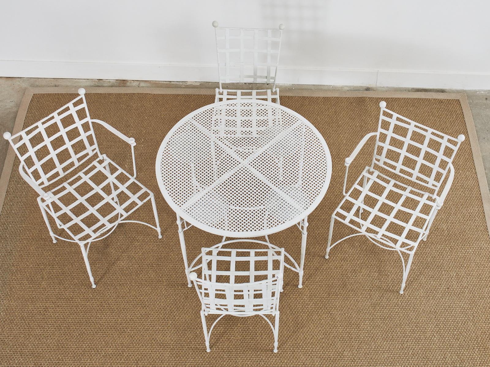 Mid-Century Modern Ensemble de quatre chaises de salle à manger de jardin Mario Papperzini pour Salterini en vente