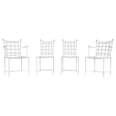 Juego de cuatro sillas de comedor de jardín Mario Papperzini para Salterini