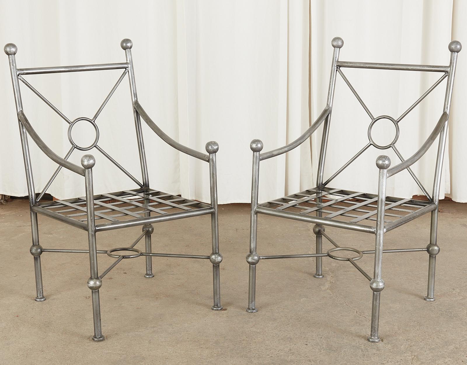 Set of Four Mario Papperzini for Salterini Style Garden Chairs 2