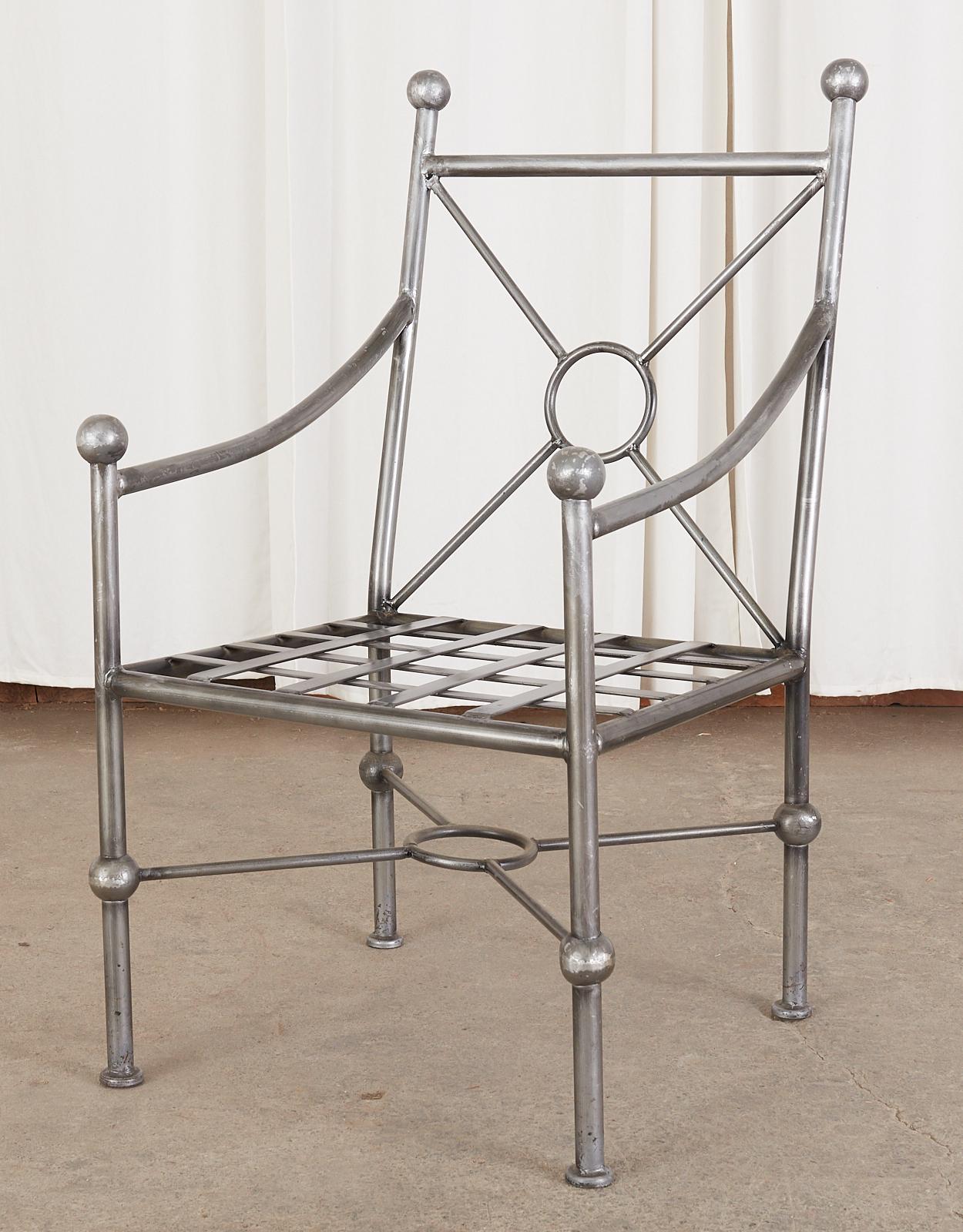 American Set of Four Mario Papperzini for Salterini Style Garden Chairs