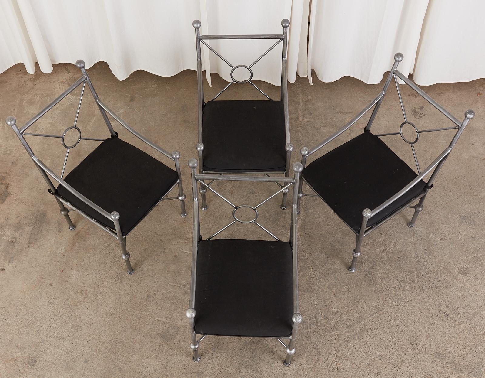 Cast Set of Four Mario Papperzini for Salterini Style Garden Chairs