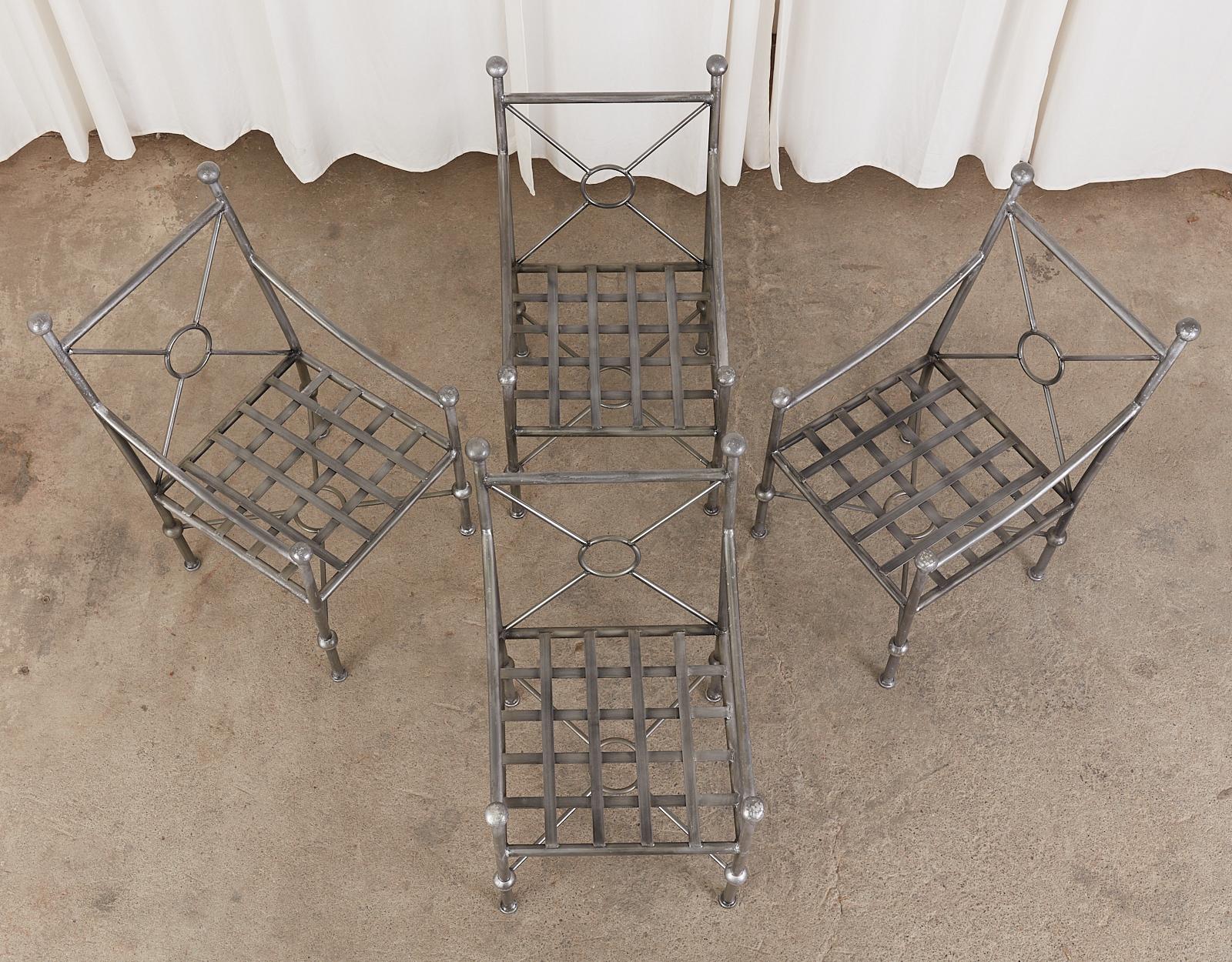 Set of Four Mario Papperzini for Salterini Style Garden Chairs In Good Condition In Rio Vista, CA