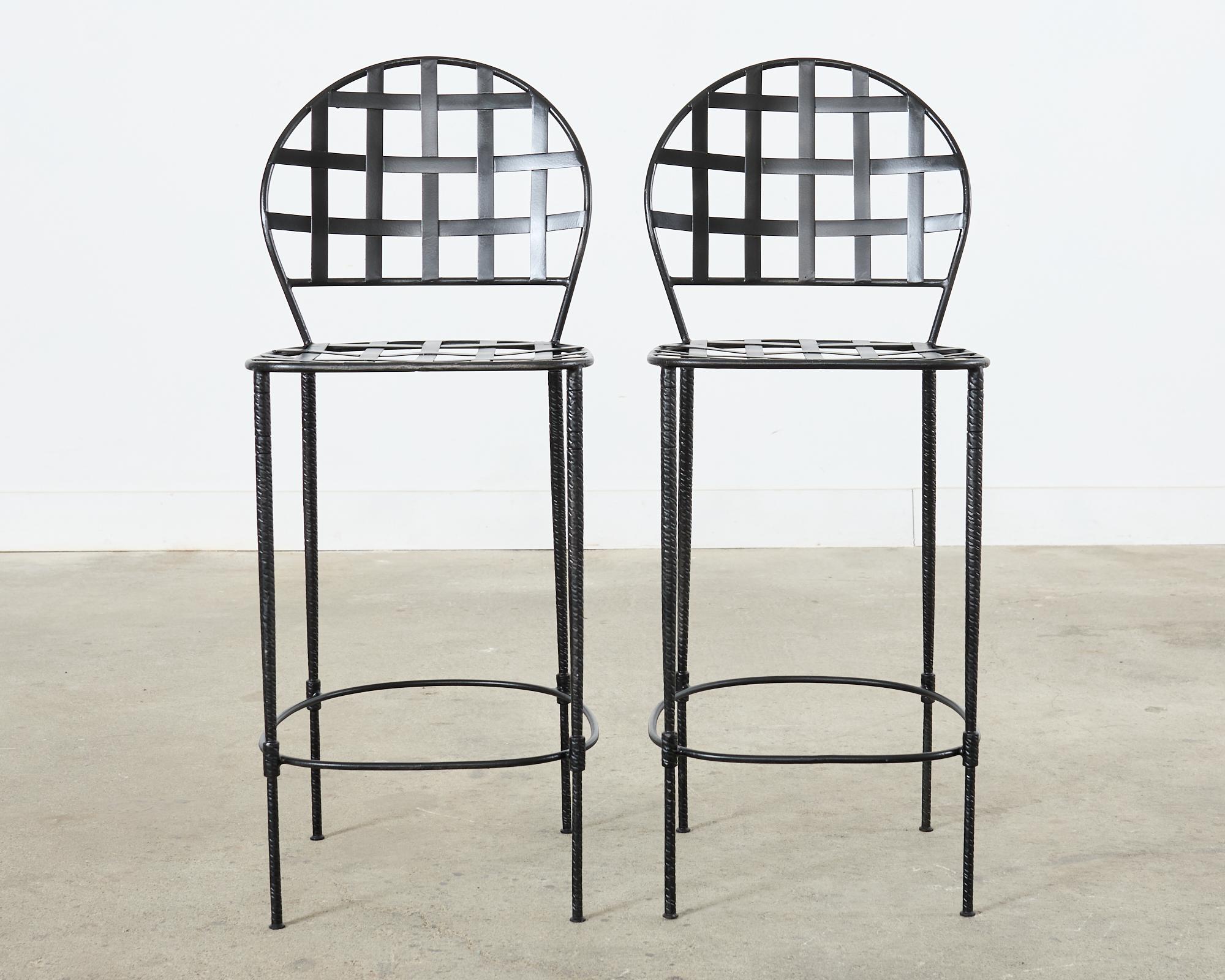 20th Century Set of Four Mario Papperzini Salterini Amalfi Style Barstools