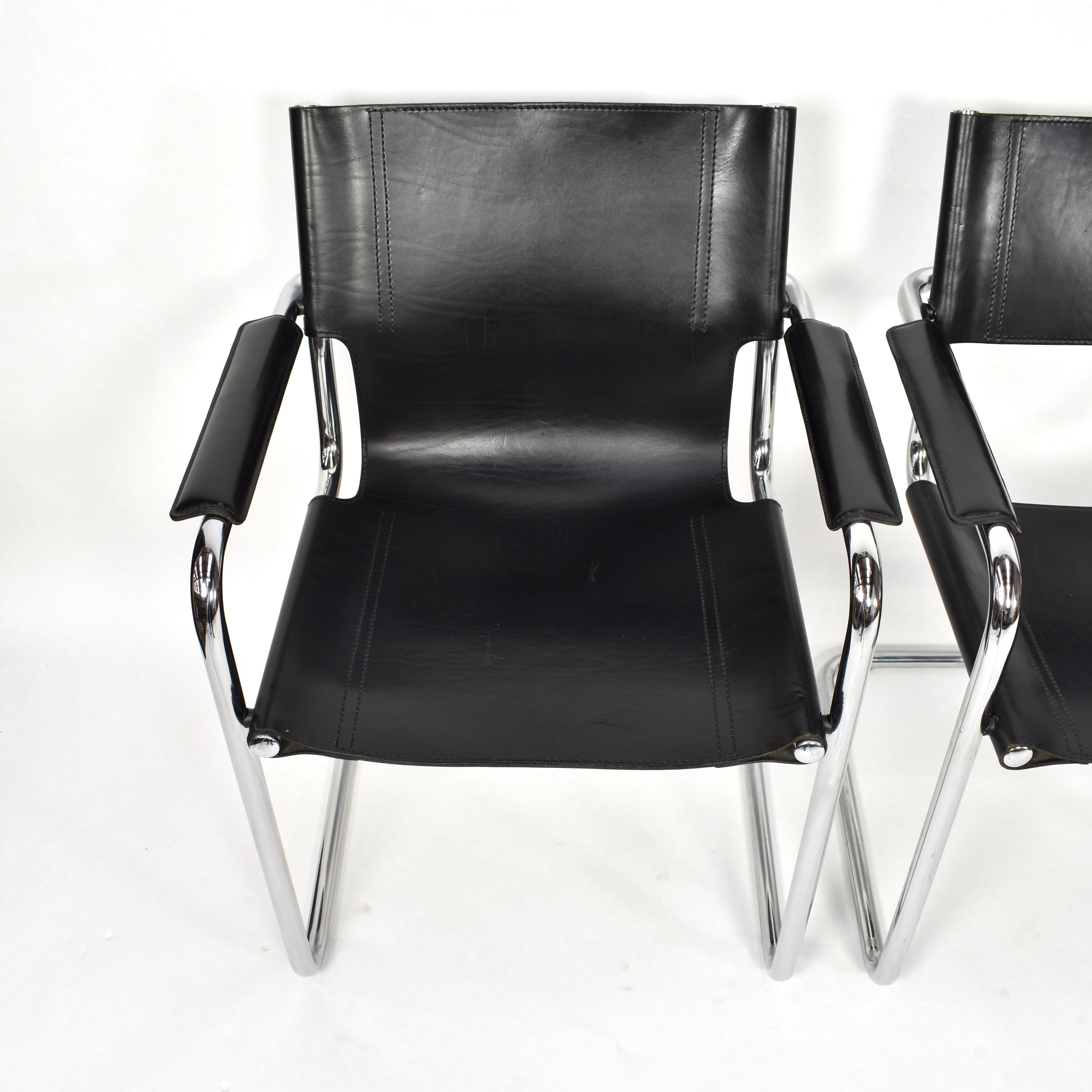 Bauhaus Set of Four Mart Stam Chairs by Matteo Grassi, Italy, 1970s