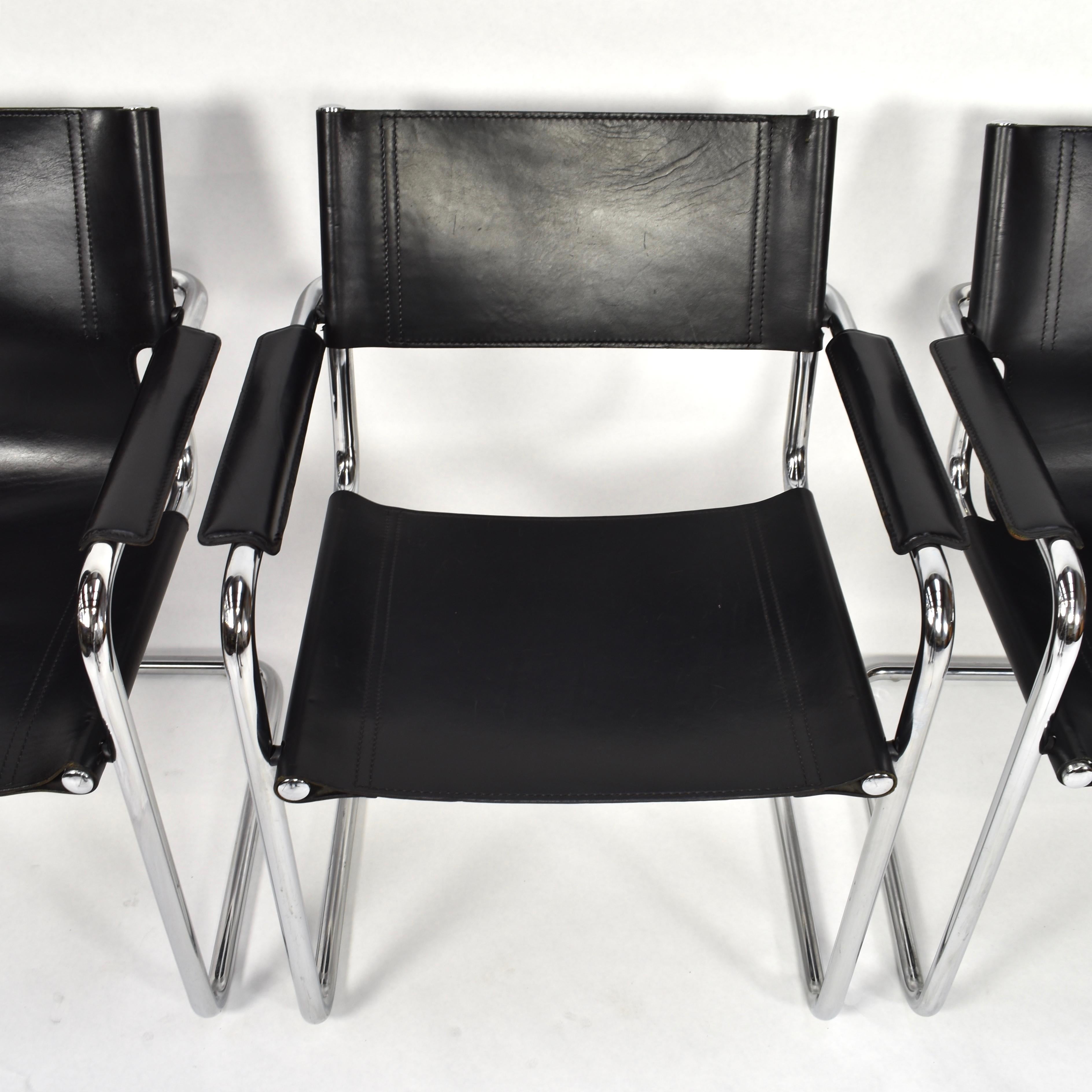 Italian Set of Four Mart Stam Chairs by Matteo Grassi, Italy, 1970s