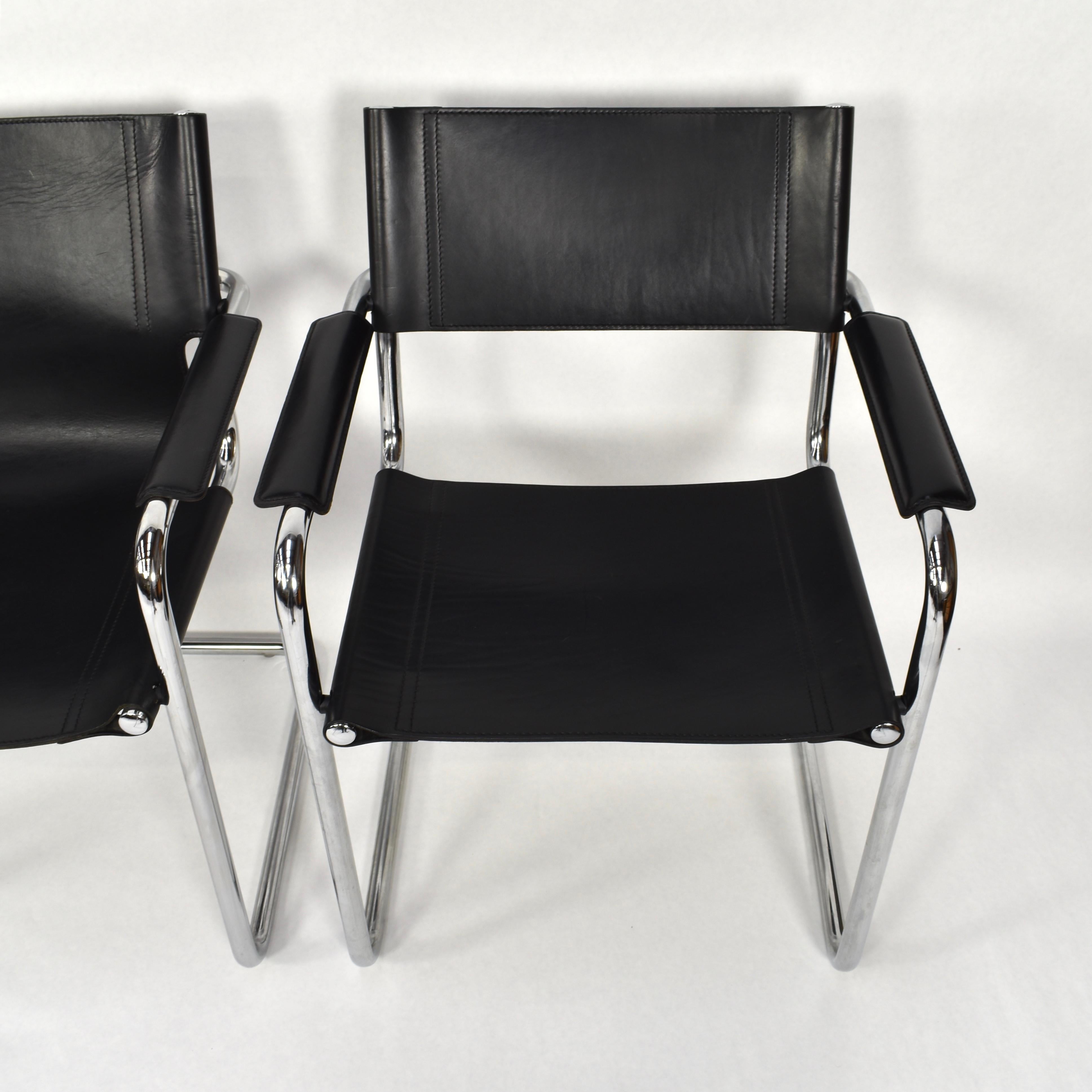 Late 20th Century Set of Four Mart Stam Chairs by Matteo Grassi, Italy, 1970s