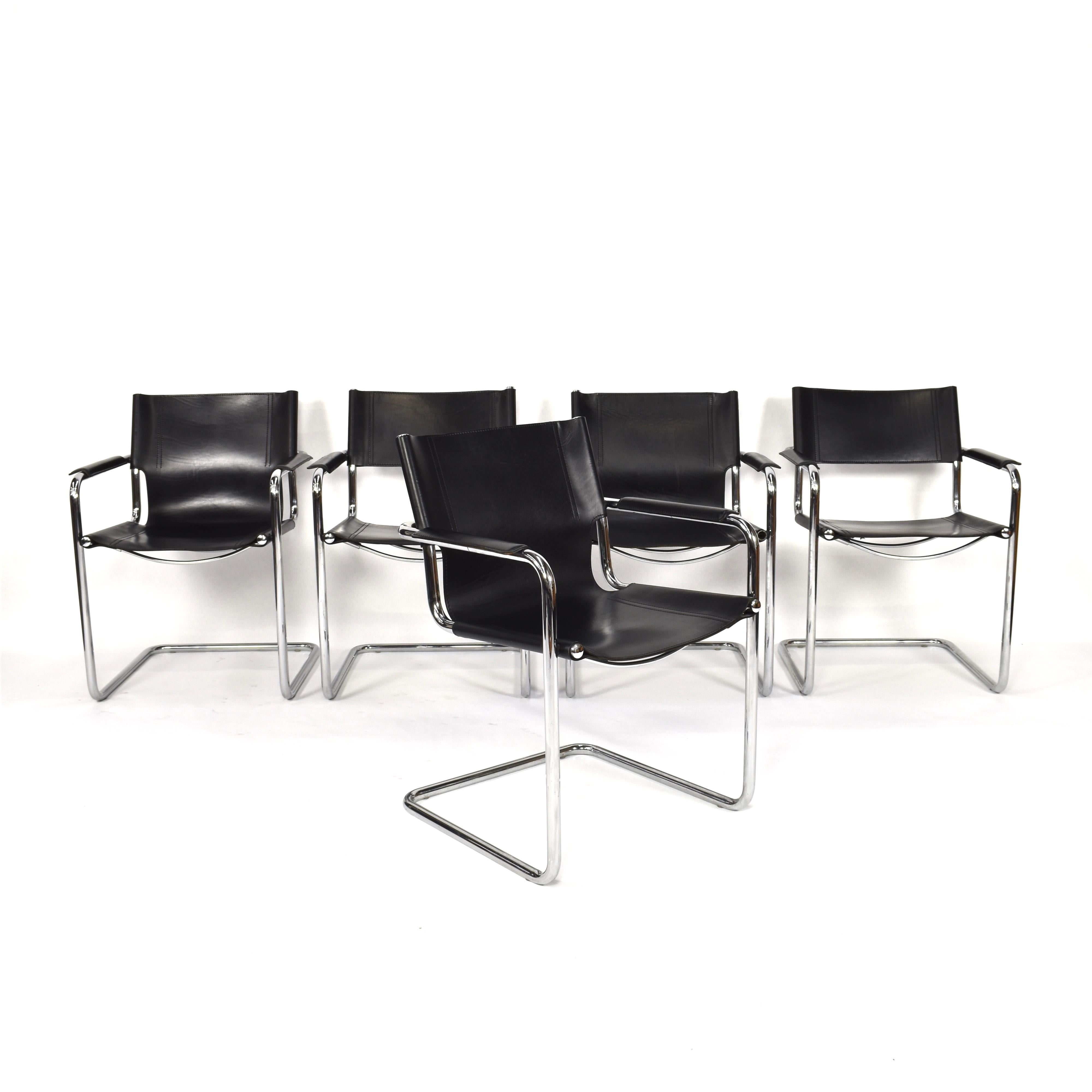 Set of Four Mart Stam Chairs by Matteo Grassi, Italy, 1970s 1