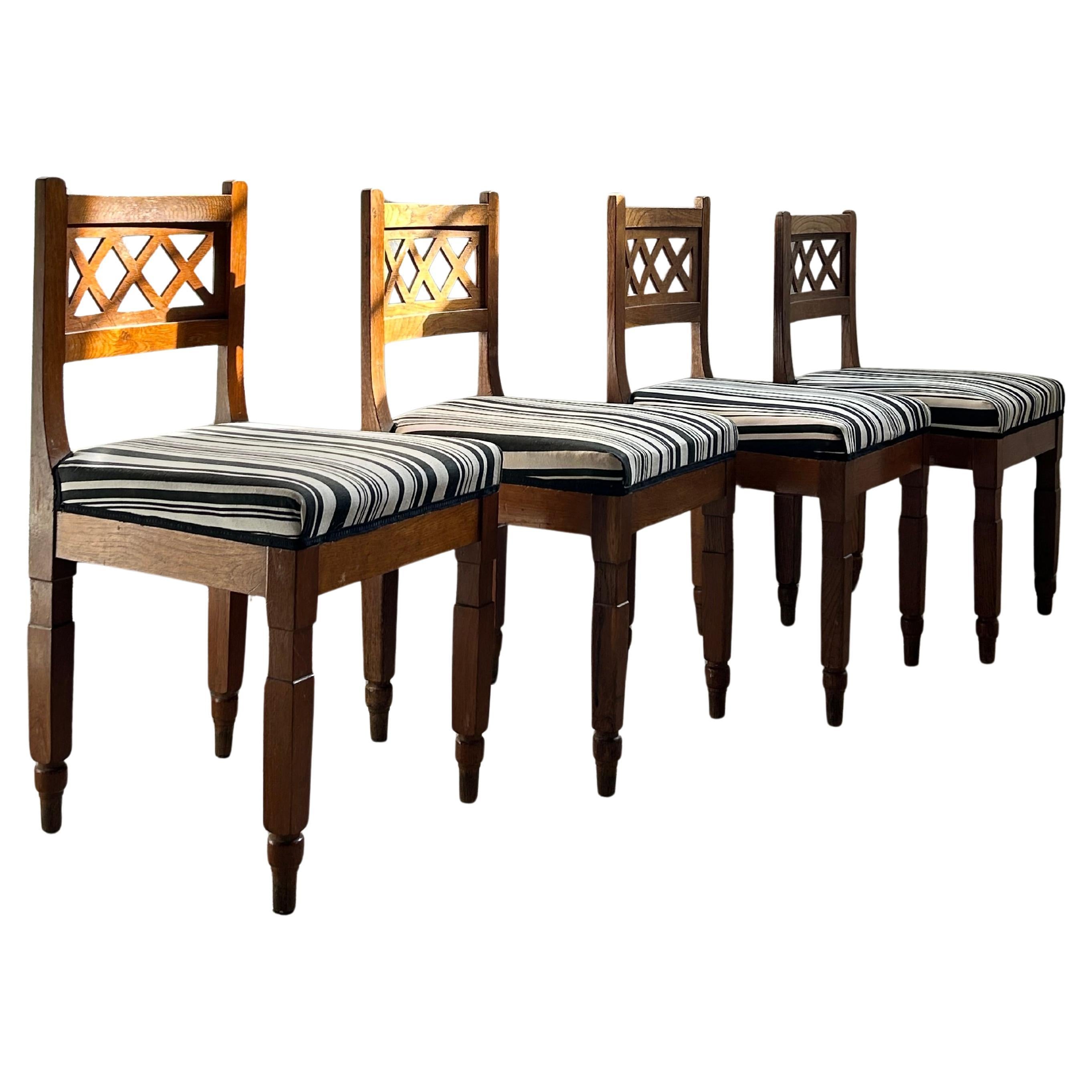 Set of Four Martin Nyrop Oak Chairs for Copenhagen City Hall, circa 1905 For Sale
