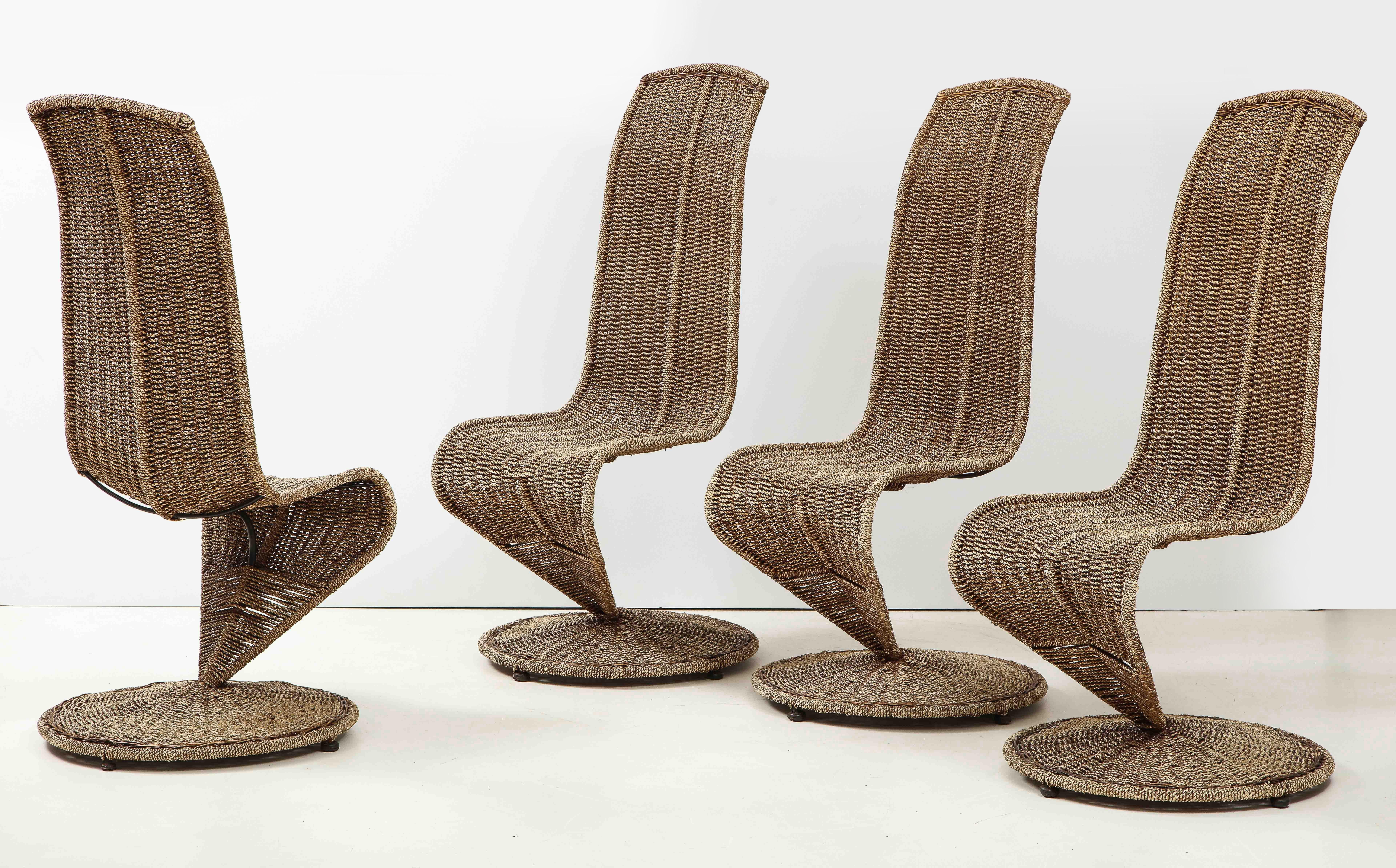 Italian Set of Four Marzio Cecchi Model 'S' Chairs, Italy For Sale