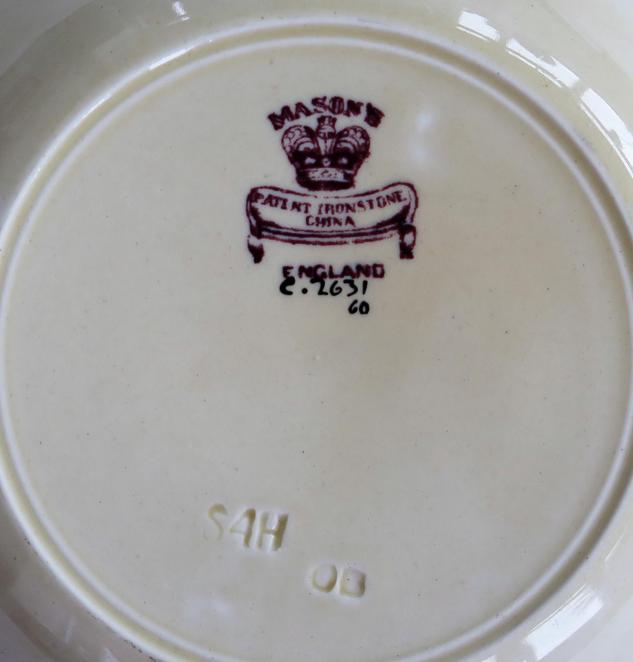 Set of FOUR Masons Ironstone Bowls in Chinese Dragon Pattern, circa 1900 For Sale 12
