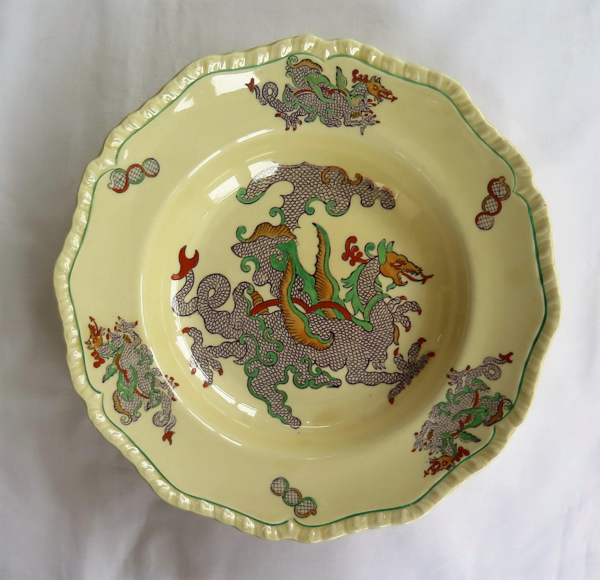 Set of FOUR Masons Ironstone Large Bowls in Chinese Dragon Pattern, Circa 1900 For Sale 5
