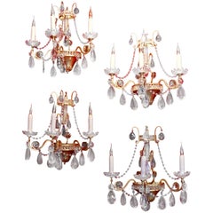 Antique Set of Four Matching Beautiful Sconces, Bagues Maker