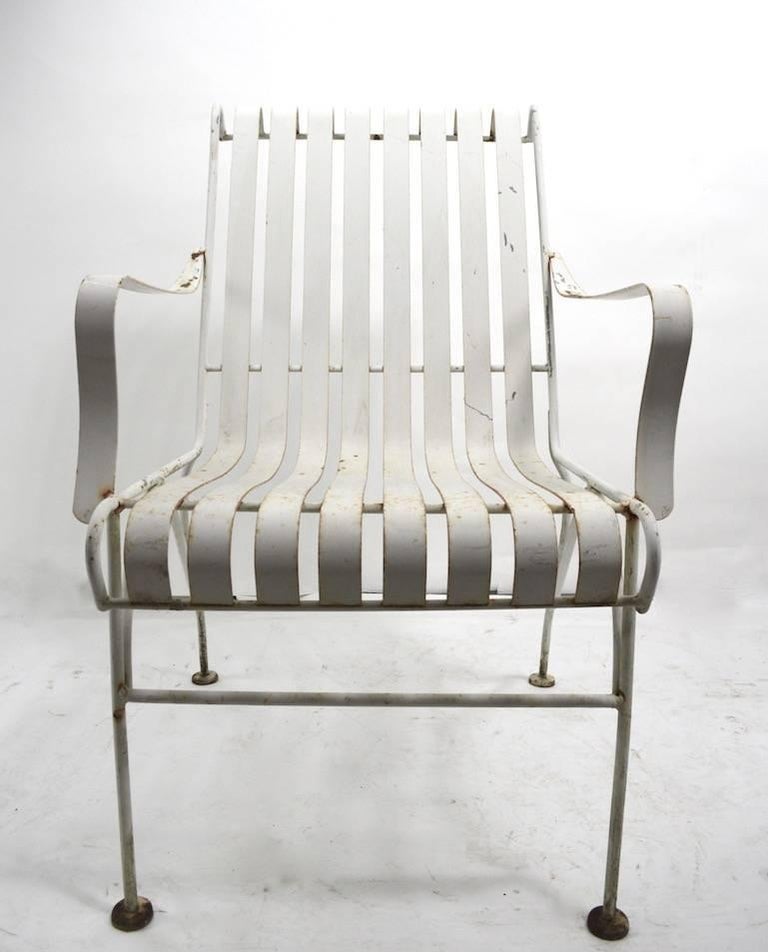 Set of Four Matching Garden Patio Metal Armchairs at 1stDibs