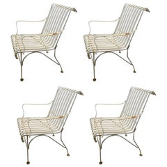 Set of Four Matching Garden Patio Metal Armchairs