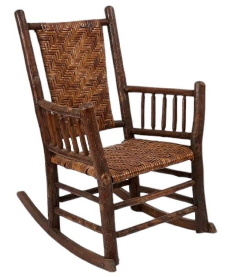 Wood Set of Four Matching  Old Hickory Chairs And Rockers-Set of Four