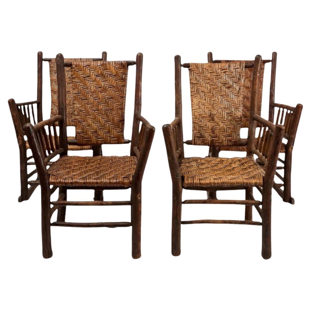 Set of Four Matching  Old Hickory Chairs And Rockers-Set of Four