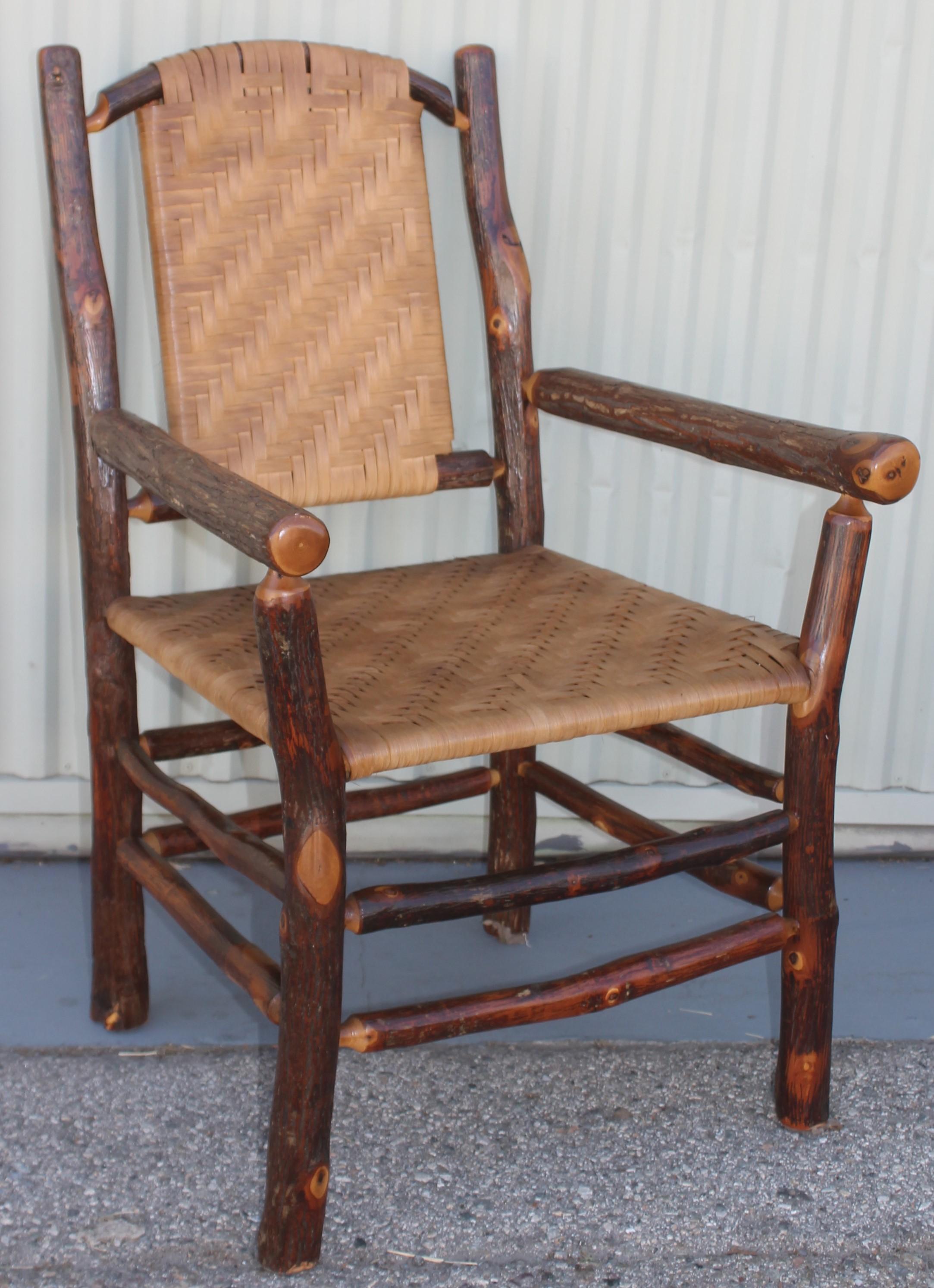 These fine Old Hickory chairs are in fine condition. The two arm chairs match the two side chairs. The condition are all very good and comfortable.


Side chairs measure 19 x 18 x 37
Arm chairs measure 23 x 24 x 37.