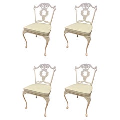 Set of Four Matching Signed Molla Italy Cabriole Leg Dining Chairs