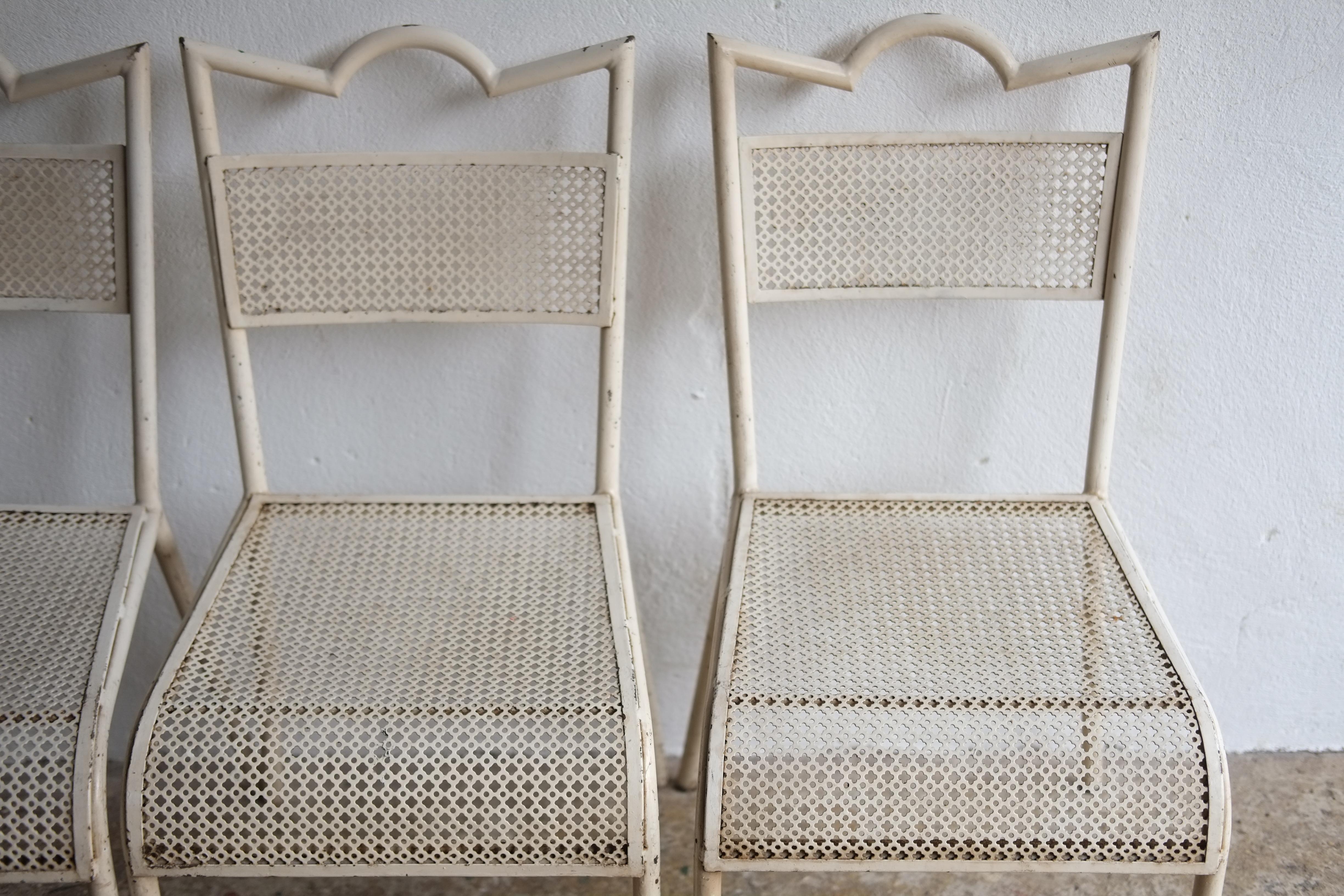 Milieu du XXe siècle Ensemble de quatre chaises Tube de Mathieu Mategot, 1951 en vente