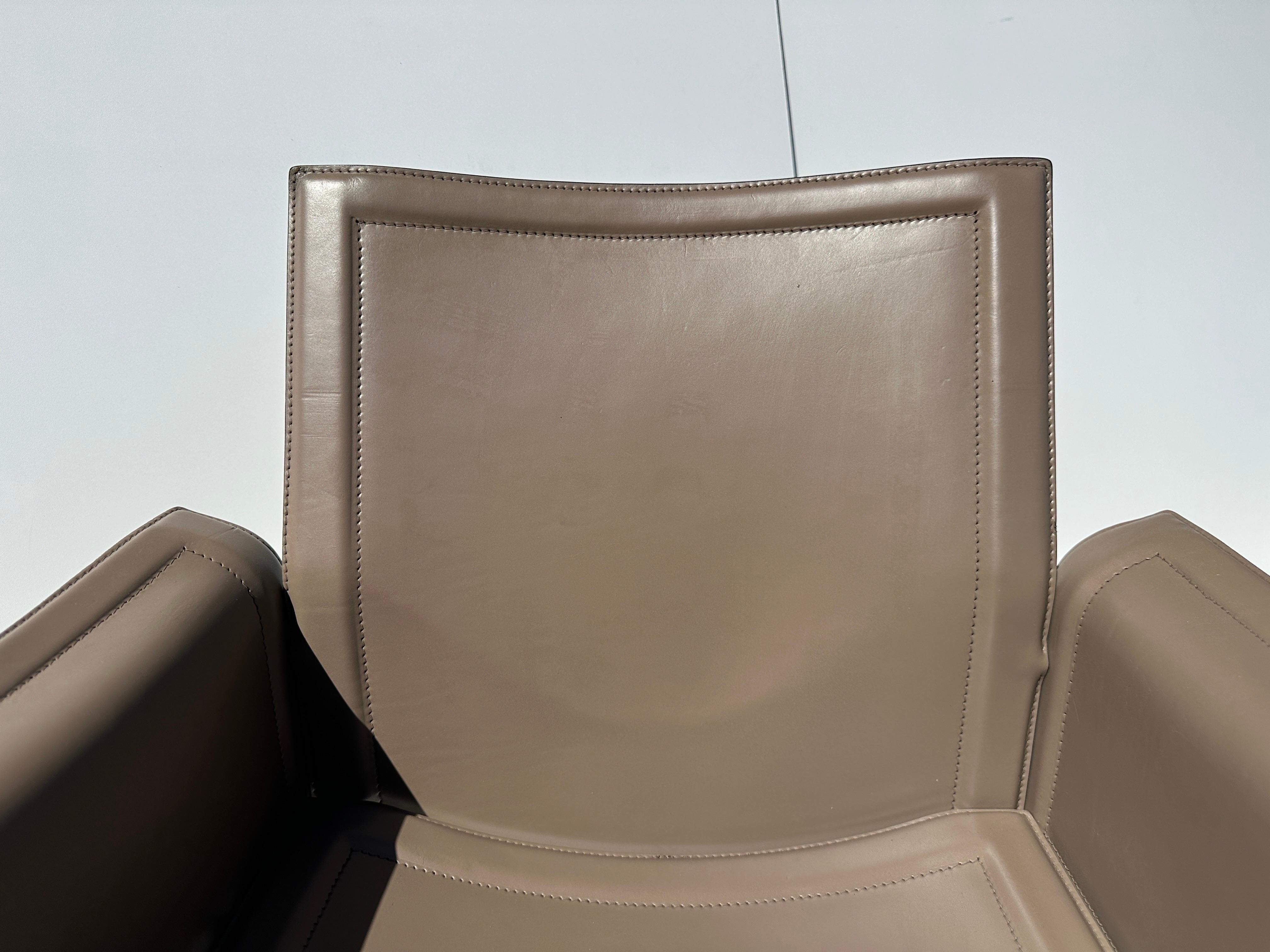 Set of Four Matteo Grassi Leather Armchairs  For Sale 2