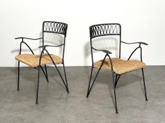 Set of Four Maurizio Tempestini Iron and Rope Ribbon Chairs for Salterini 1950s