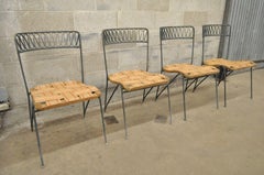 Set of Four Maurizio Tempestini Salterini Ribbon Modern Iron Dining Chairs