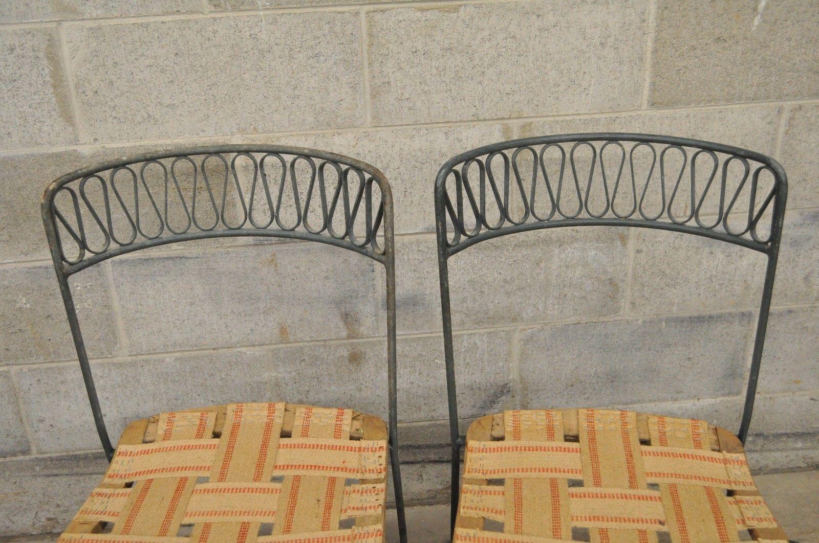 Set of Four Maurizio Tempestini Salterini Ribbon Modern Iron Dining Chairs 1