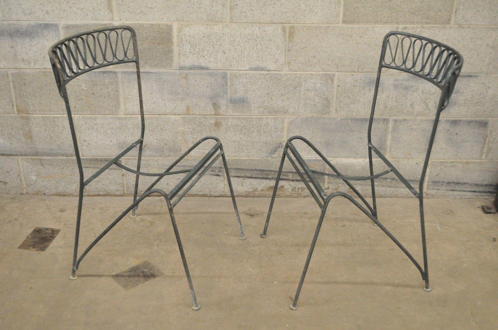 Set of Four Maurizio Tempestini Salterini Ribbon Modern Iron Dining Chairs 2