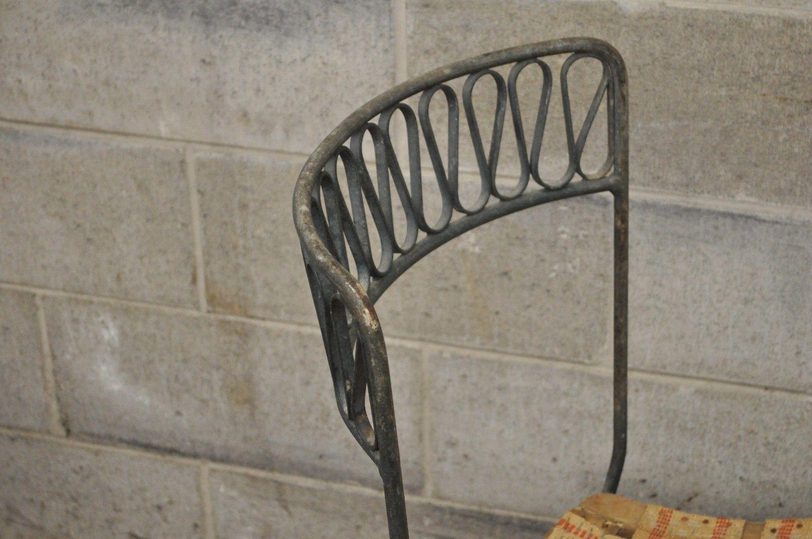 Set of Four Maurizio Tempestini Salterini Ribbon Modern Iron Dining Chairs 3