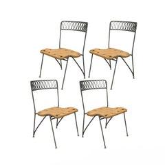 Set of Four Maurizio Tempestini Salterini Ribbon Modern Iron Dining Chairs