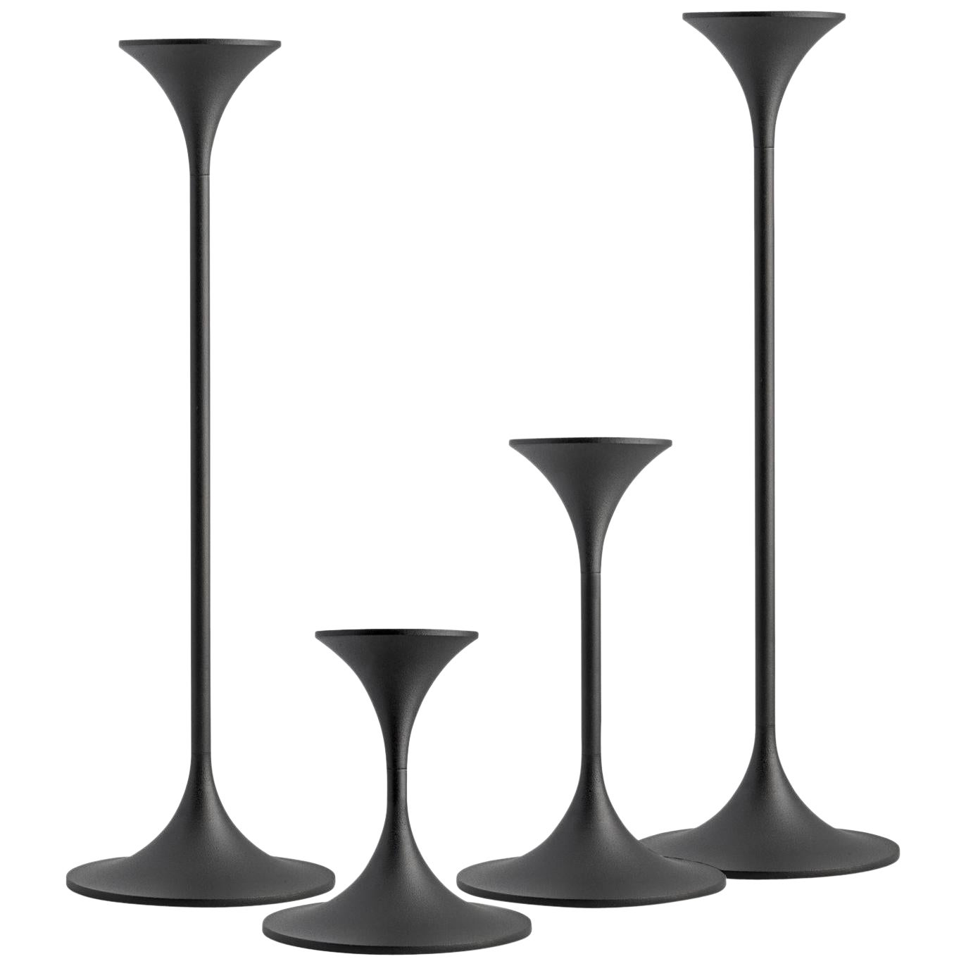 Set of Four Max Brüel 'Jazz' Candleholders by Karakter For Sale