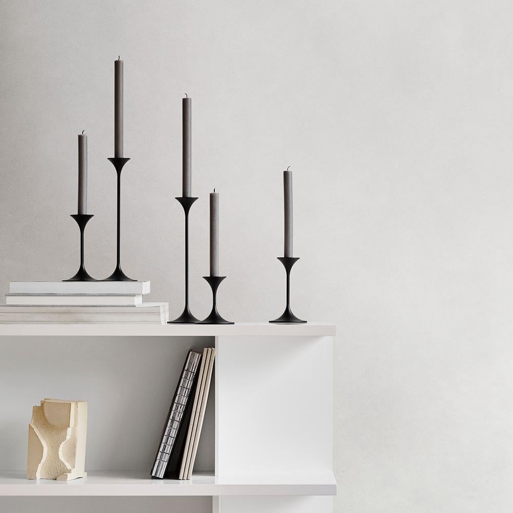 Set of Four Max Brüel 'Jazz' Candleholders, Steel with Black Powder Coating 7