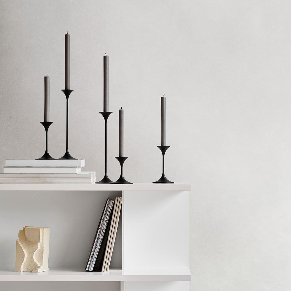 Set of Four Max Brüel 'Jazz' Candleholders, Steel with Black Powder Coating For Sale 7
