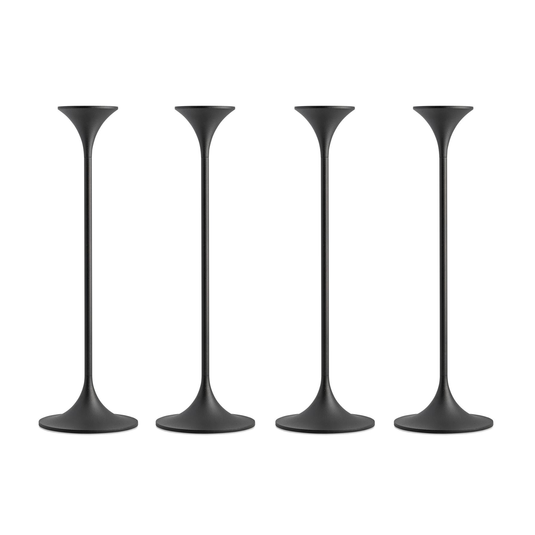 Danish Set of Four Max Brüel 'Jazz' Candleholders, Steel with Black Powder Coating