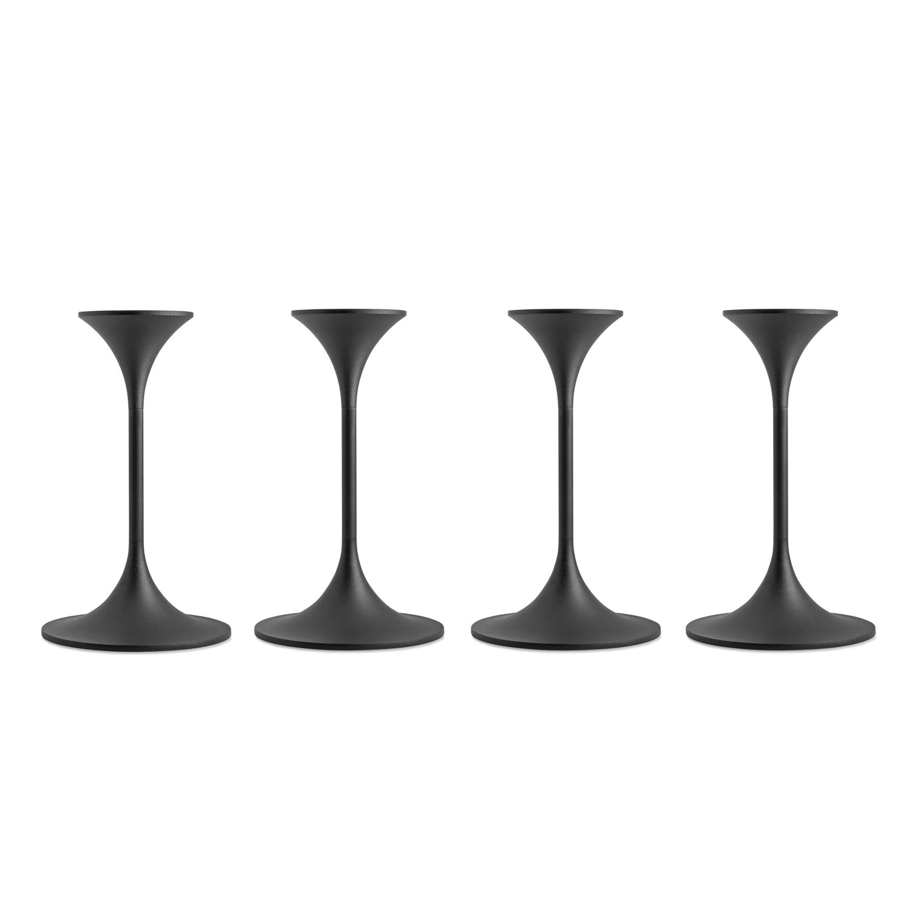 Danish Set of Four Max Brüel 'Jazz' Candleholders, Steel with Black Powder Coating For Sale