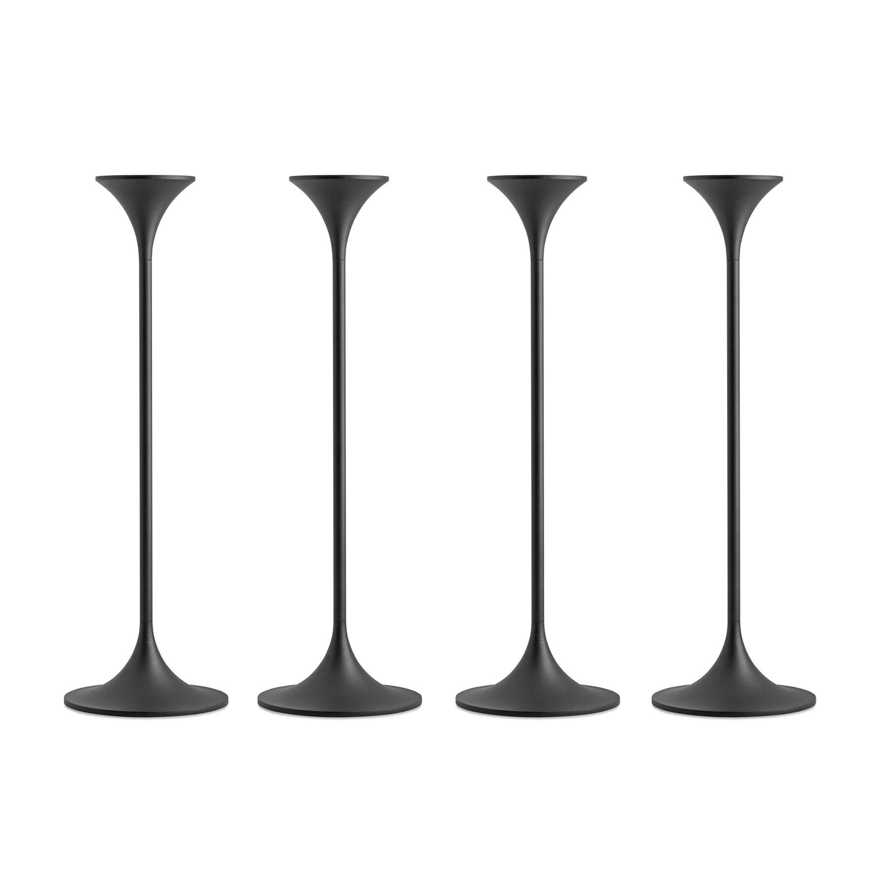Danish Set of Four Max Brüel 'Jazz' Candleholders, Steel with Black Powder Coating For Sale