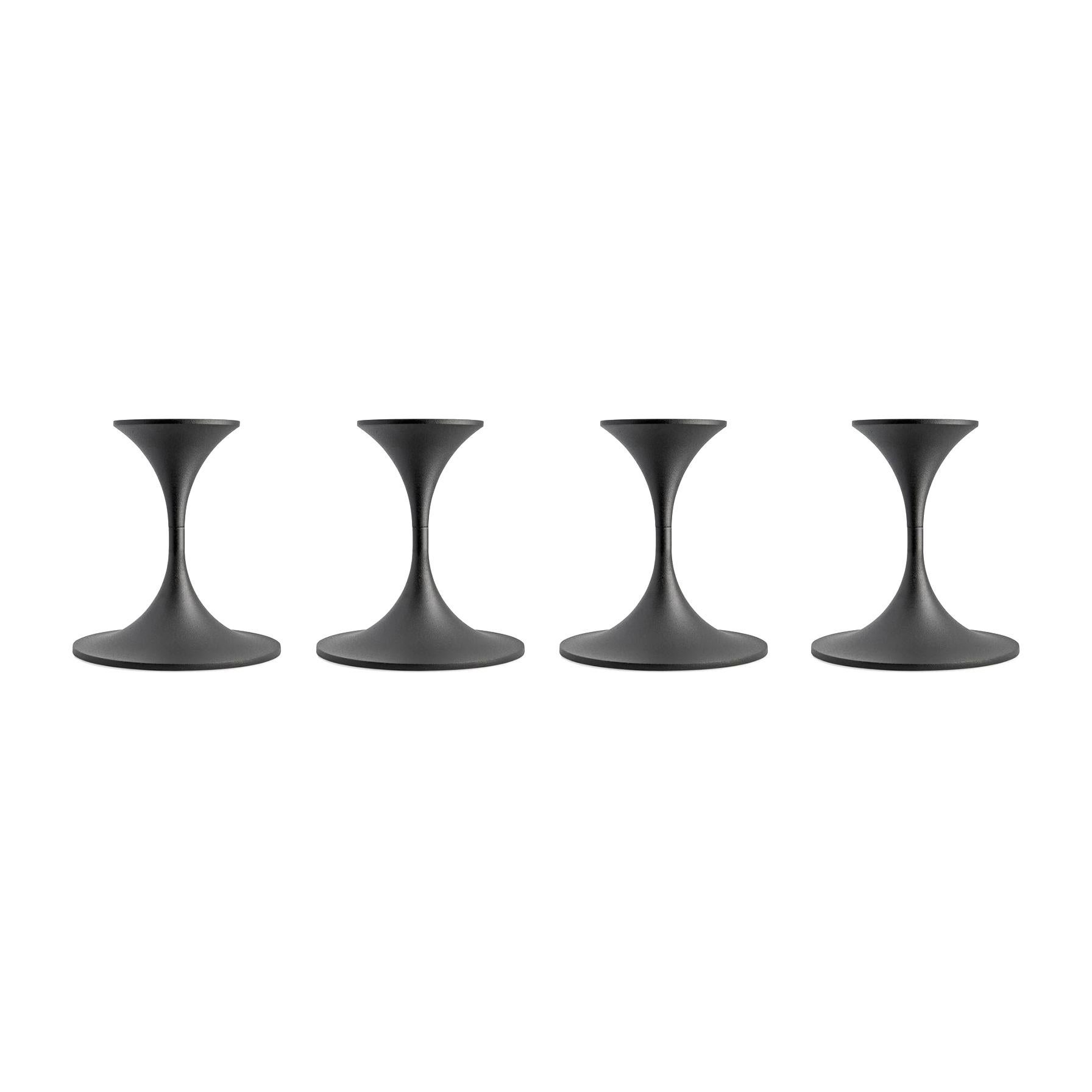 Set of Four Max Brüel 'Jazz' Candleholders, Steel with Black Powder Coating