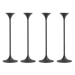 Ensemble de quatre chandeliers "Jazz" de Max Brüel, acier avec revêtement en poudre noire