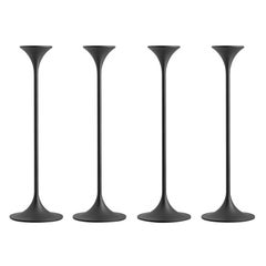 Set of Four Max Brüel 'Jazz' Candleholders, Steel with Black Powder Coating