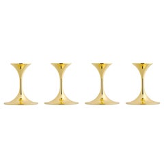 Set of Four Max Brüel 'Jazz' Candleholders, Steel with Brass by Karakter