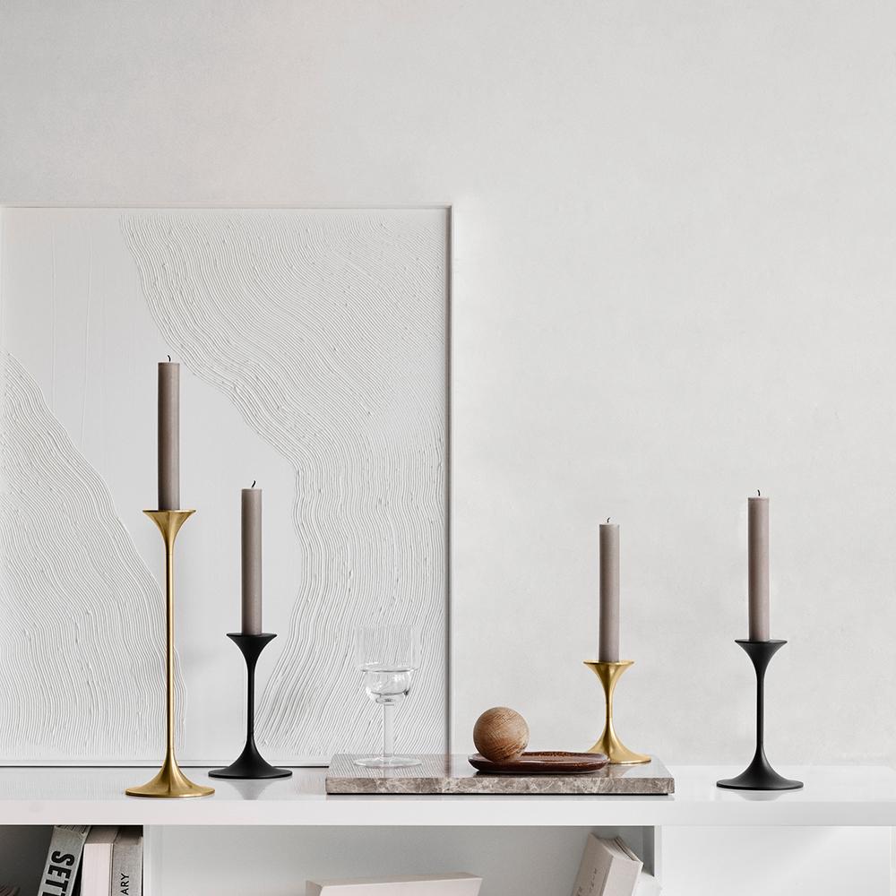 Set of Four Max Brüel 'Jazz' Candleholders, Steel with Brass Plating by Karakter For Sale 7