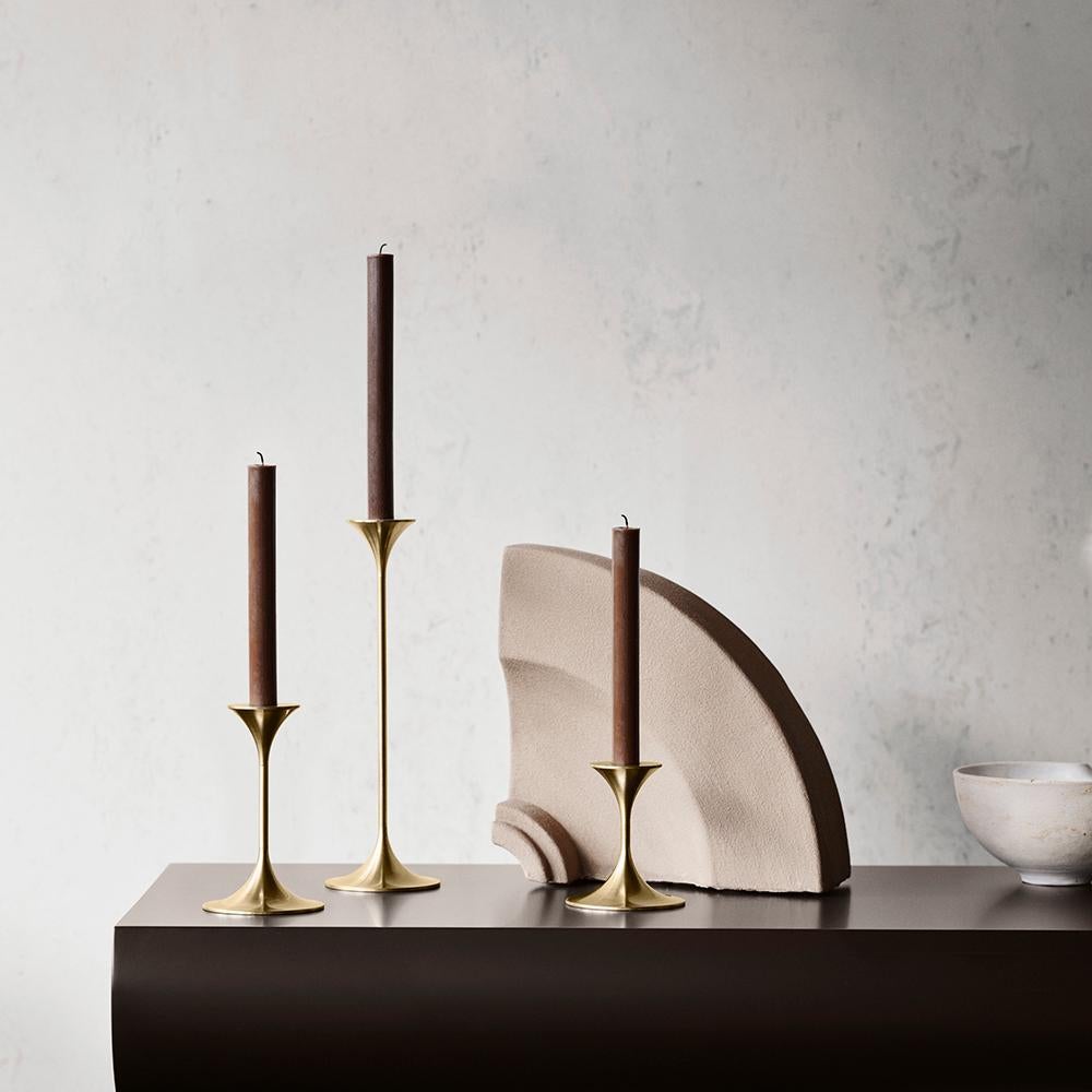 Set of Four Max Brüel 'Jazz' Candleholders, Steel with Brass Plating 4
