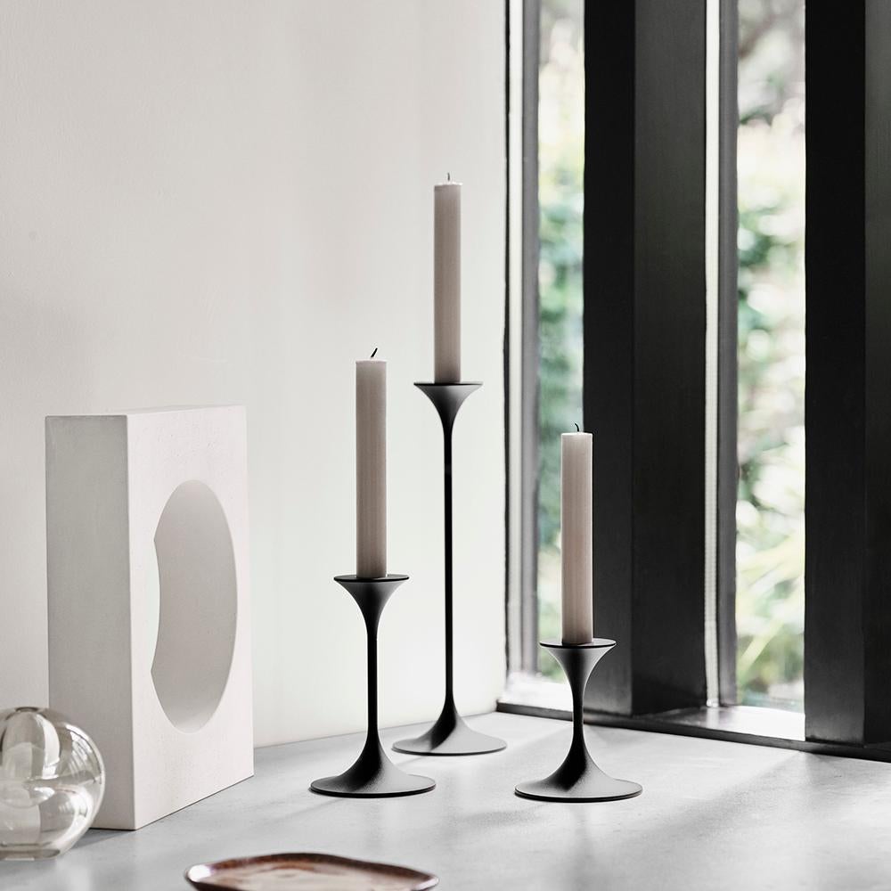 Set of Four Max Brüel 'Jazz' Candleholders, Steel with Brass Plating For Sale 8