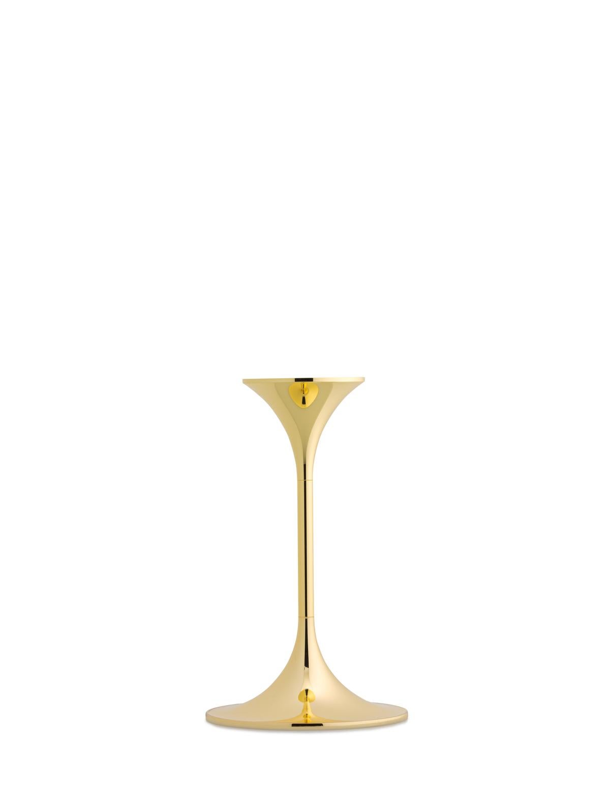 Set of Four Max Brüel 'Jazz' Candleholders, Steel with Brass Plating 2