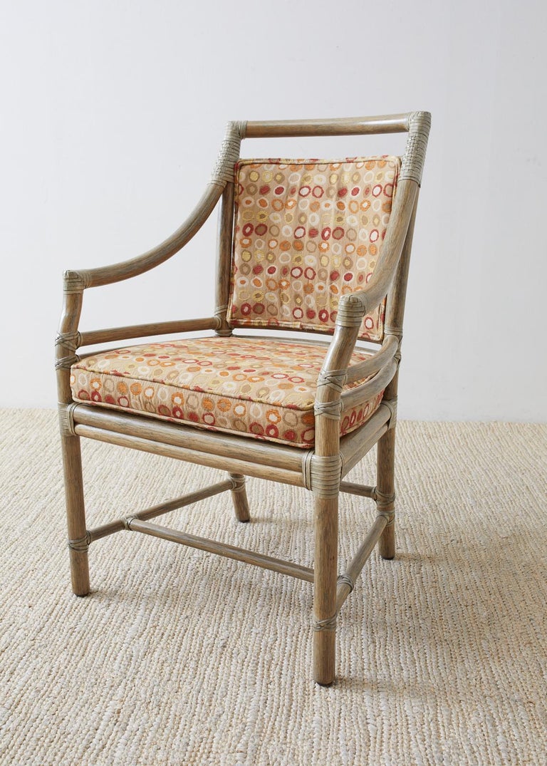 Set of Four McGuire Bamboo Rattan Target Dining Chairs at 1stdibs