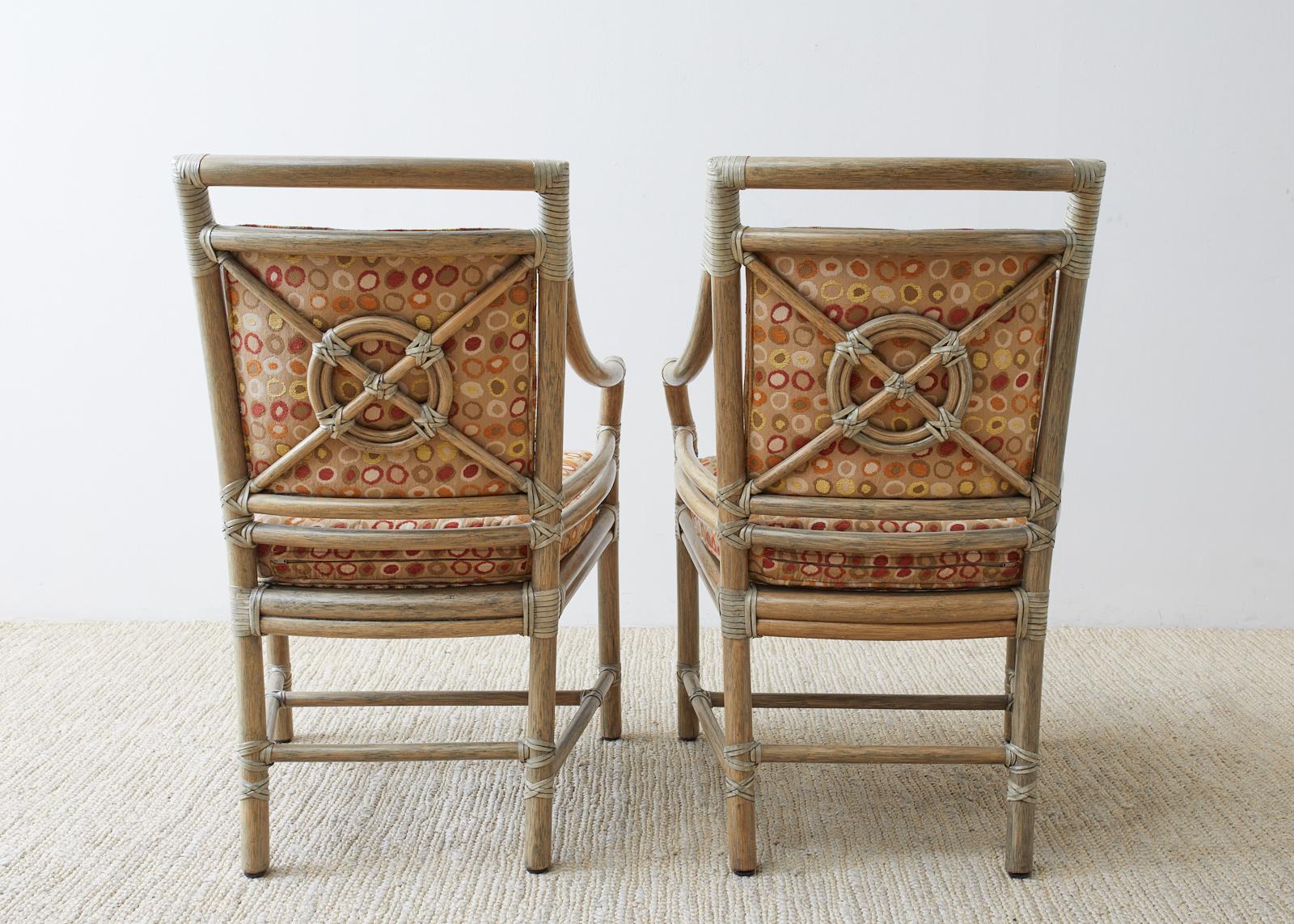 Set of Four McGuire Bamboo Rattan Target Dining Chairs 7