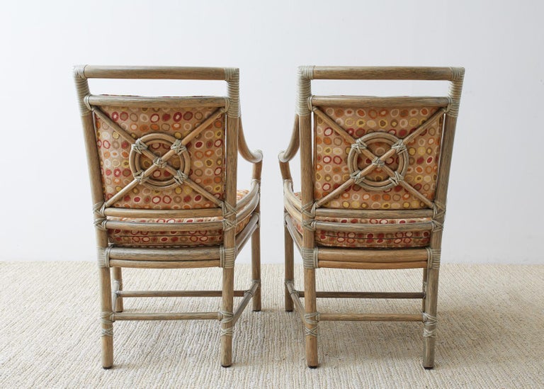 Set of Four McGuire Bamboo Rattan Target Dining Chairs at 1stdibs